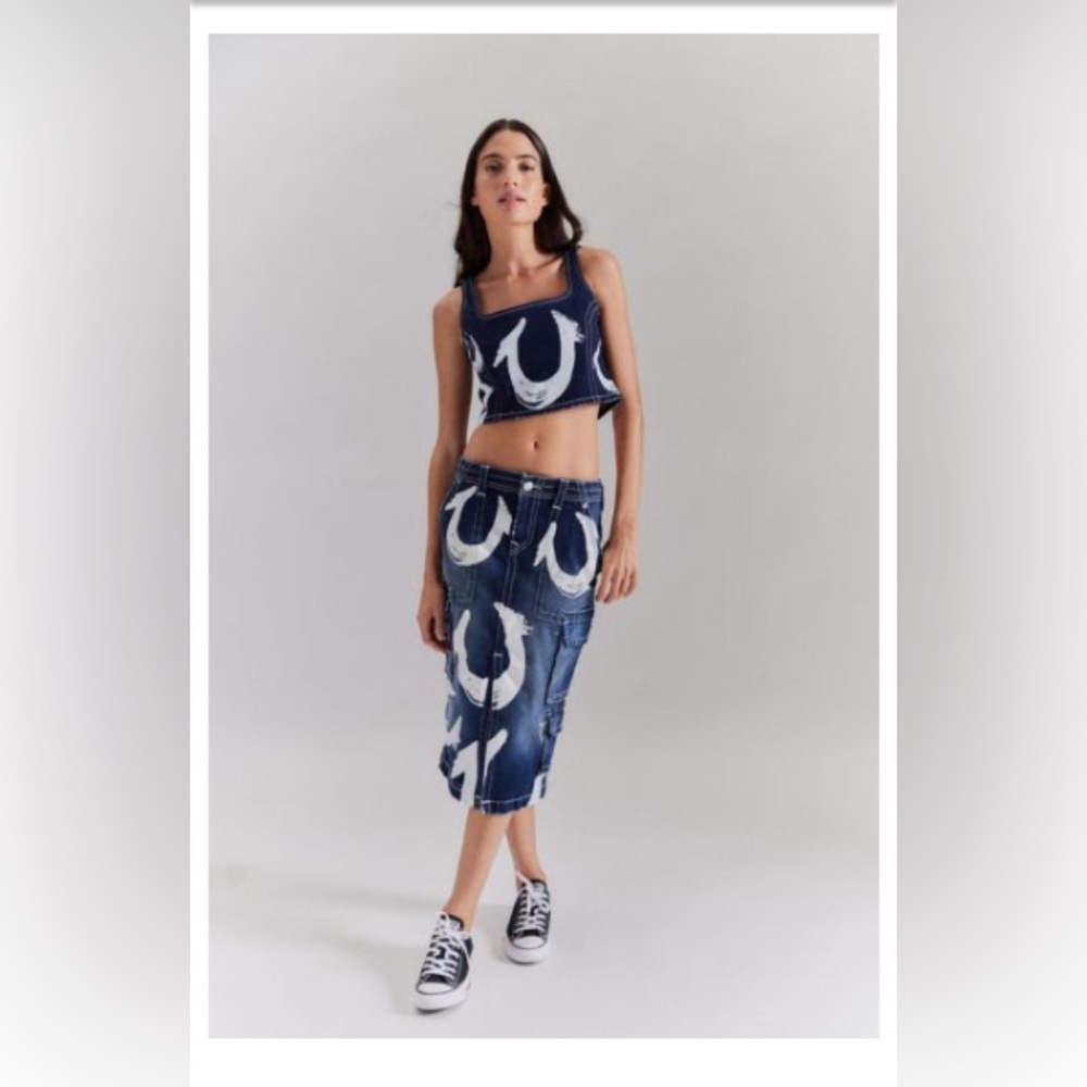 TRUE RELIGION MIDI CARGO SKIRT